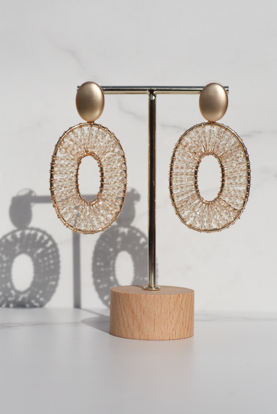 Kassy beige statement earring
