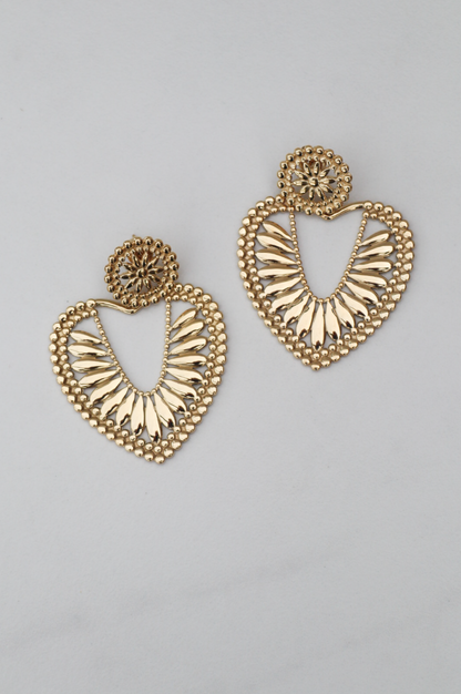 Boho heart statement earring