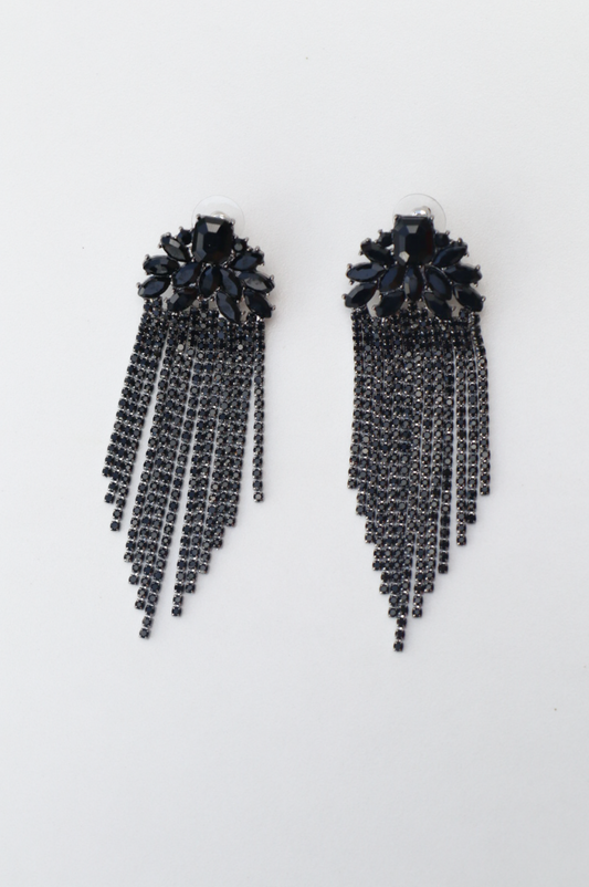Disco black statement earring