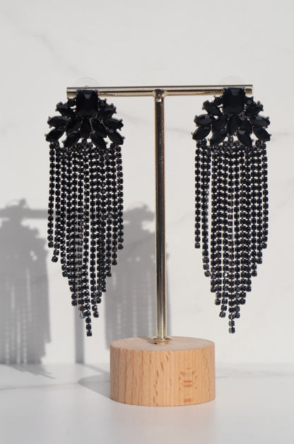 Disco black statement earring