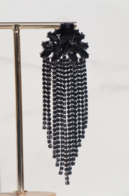 Disco black statement earring