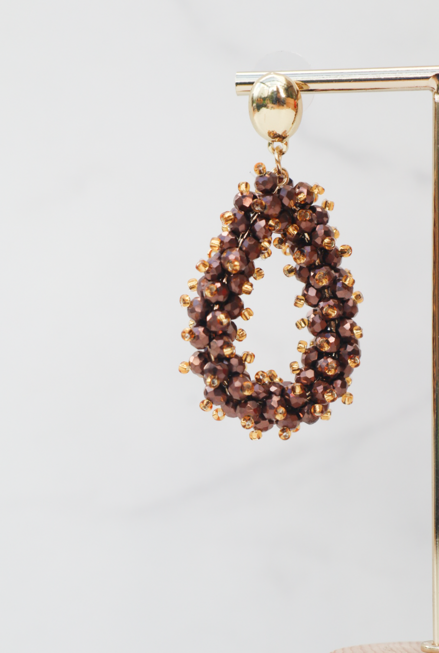 Pippy brown statement earring