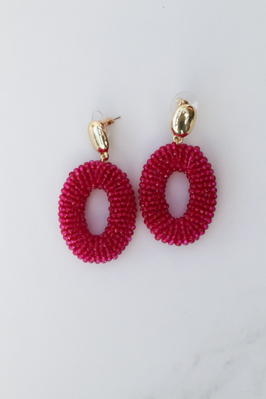 Lora pink statement earring