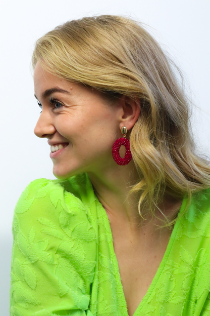 Lora pink statement earring