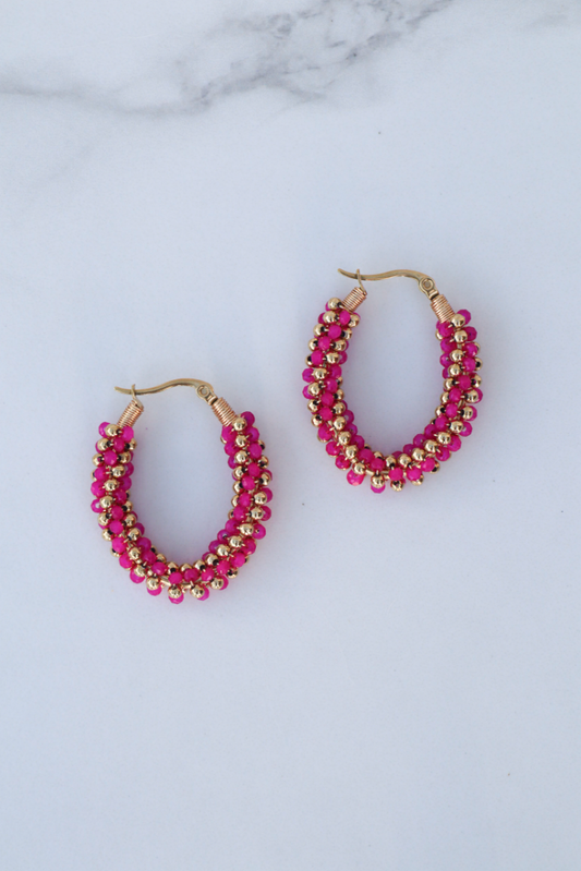 Elly pink statement earring