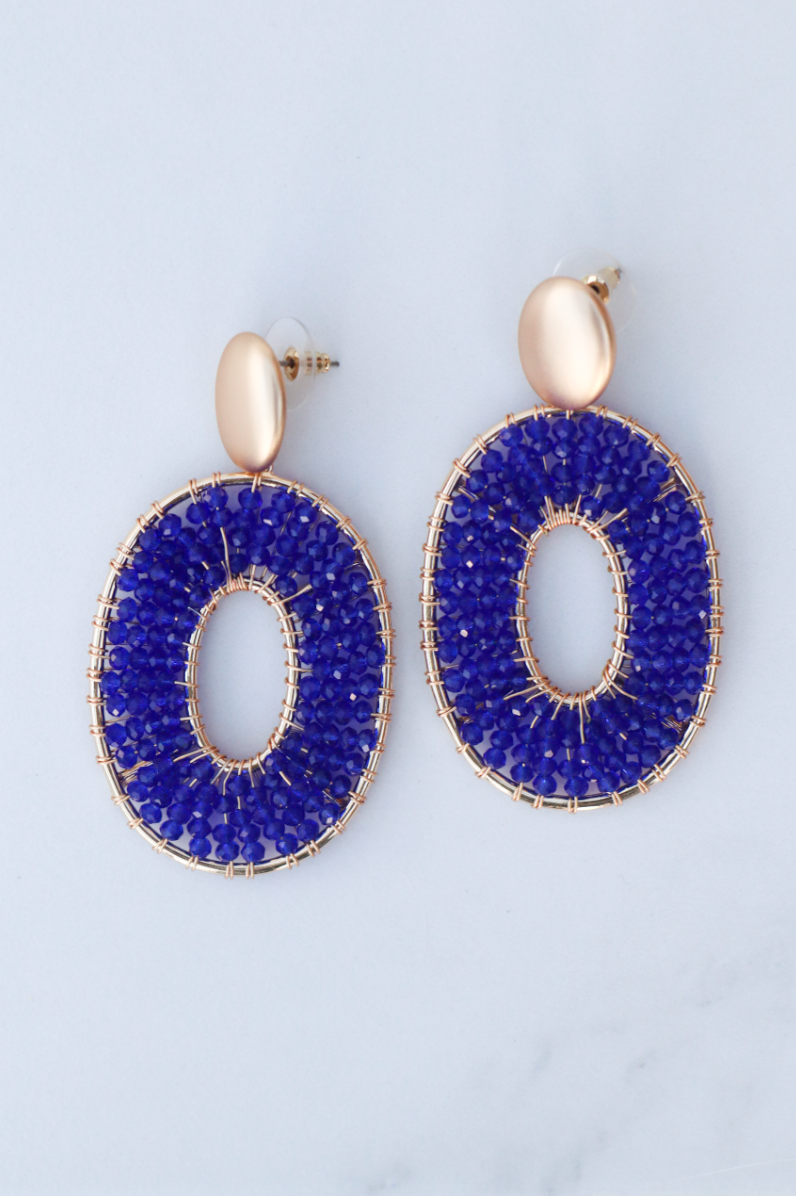 Kassy blue statement earring