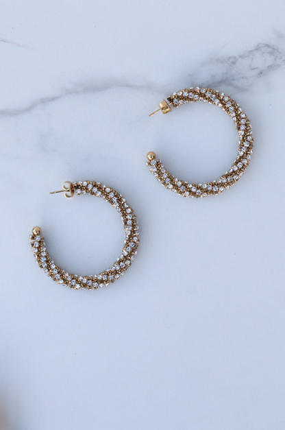Izzy round gold statement earring