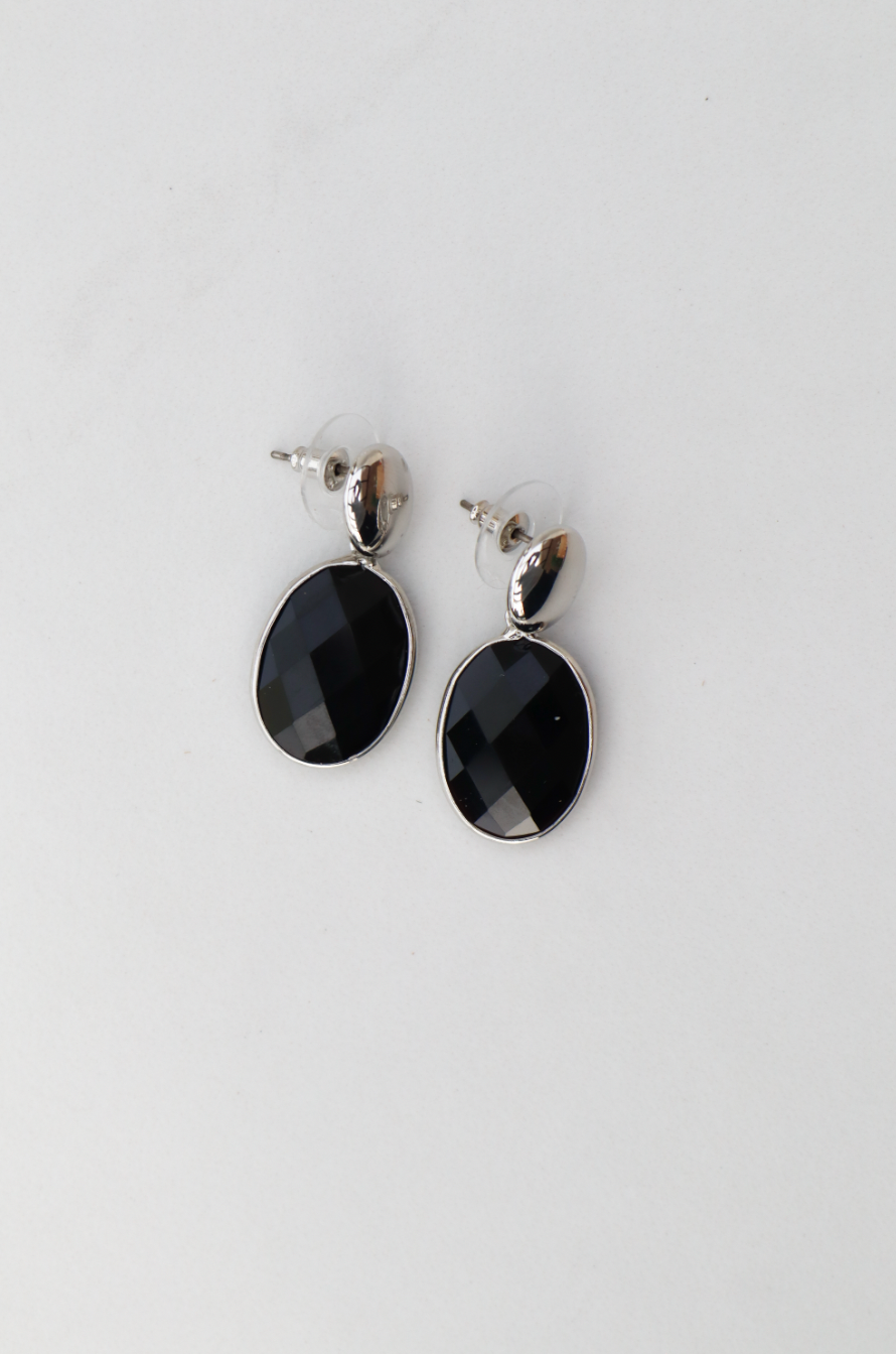 Small black statement earring