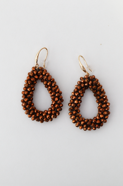 Flora brown statement earring