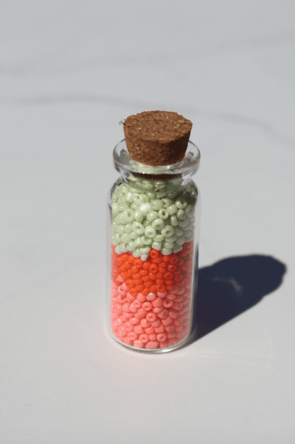 DIY beads 2mm pink, orange &amp; green