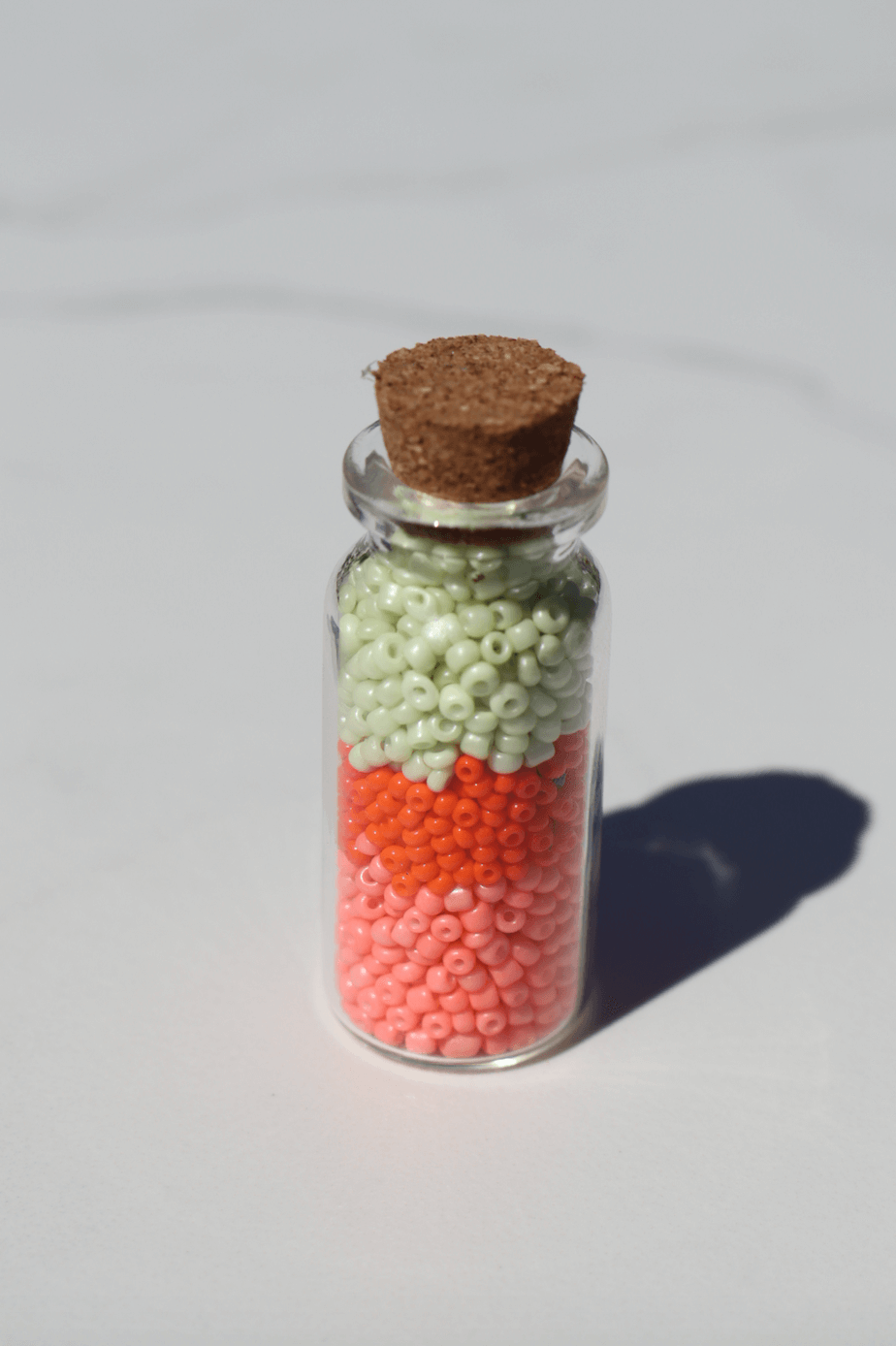 DIY beads 2mm pink, orange &amp; green