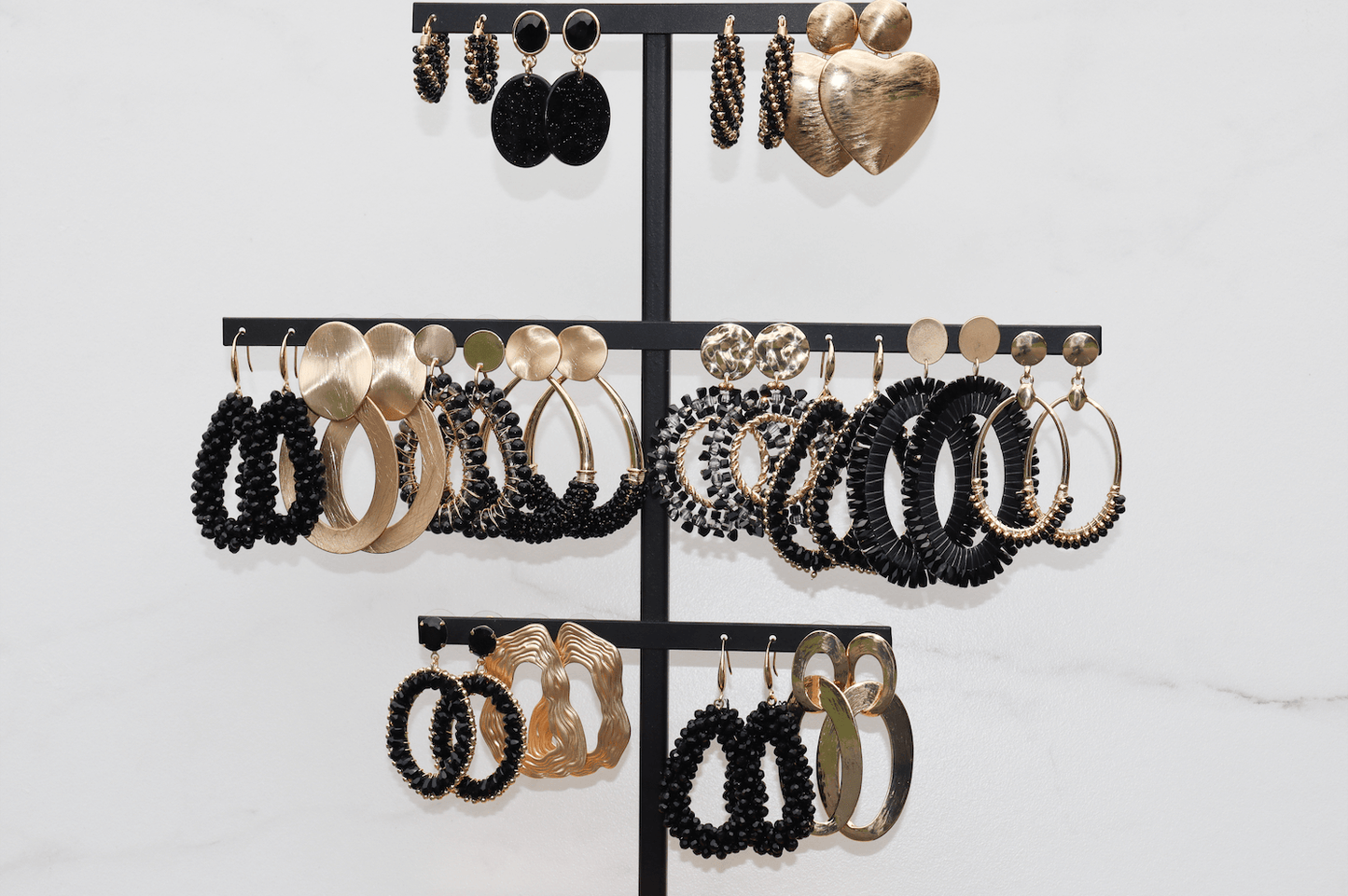 Heart gold statement earring