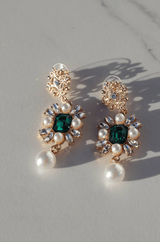 Kizzy vintage green statement earring