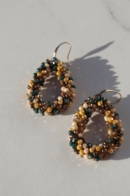 Flora multicolor brown statement earring