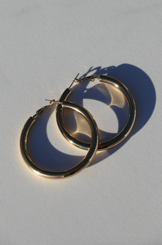Perfect golden hoop statement earring