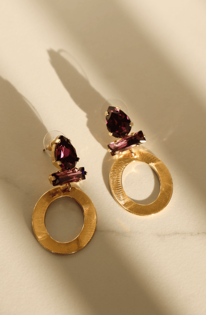 Billy purple statement earring