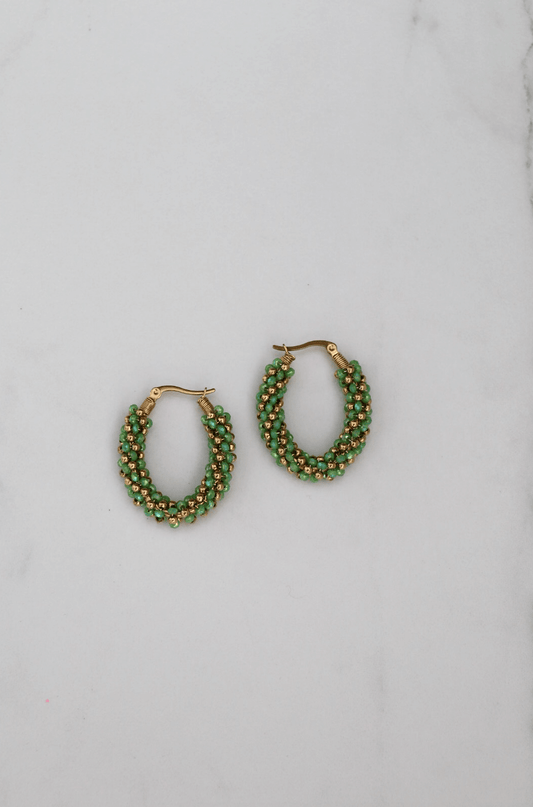 Elly green statement earring