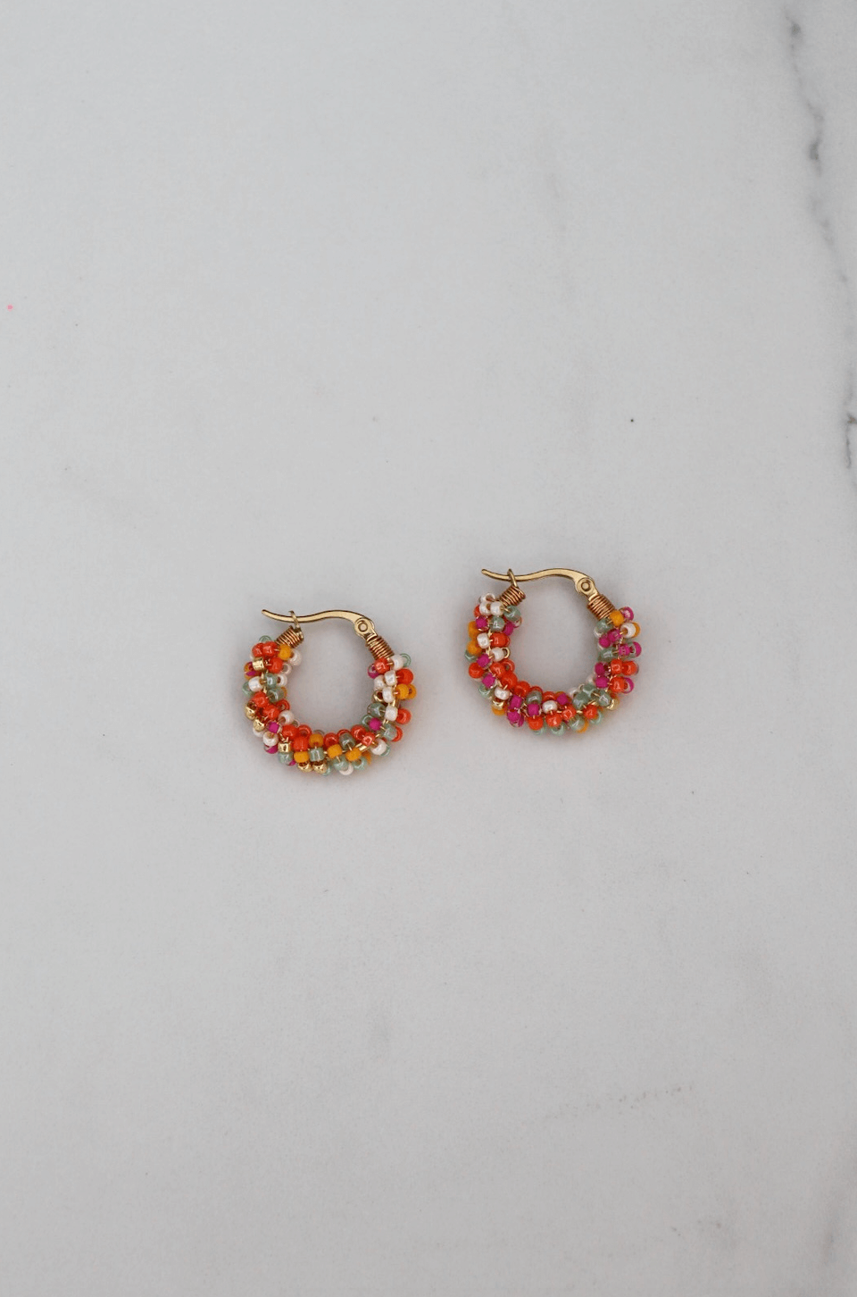Colorful bead statement earring