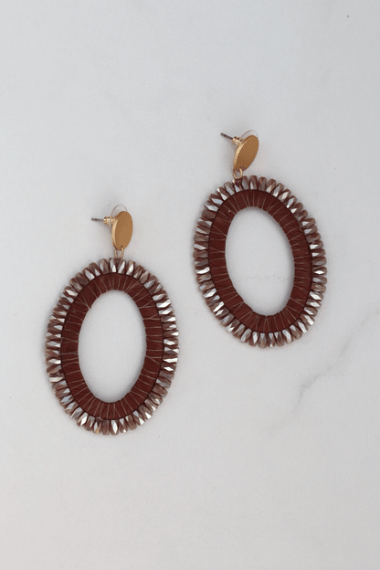 Shelly brown red statement earring