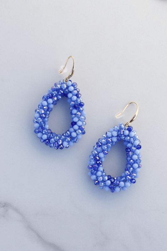 Flora pretty blue statement earring