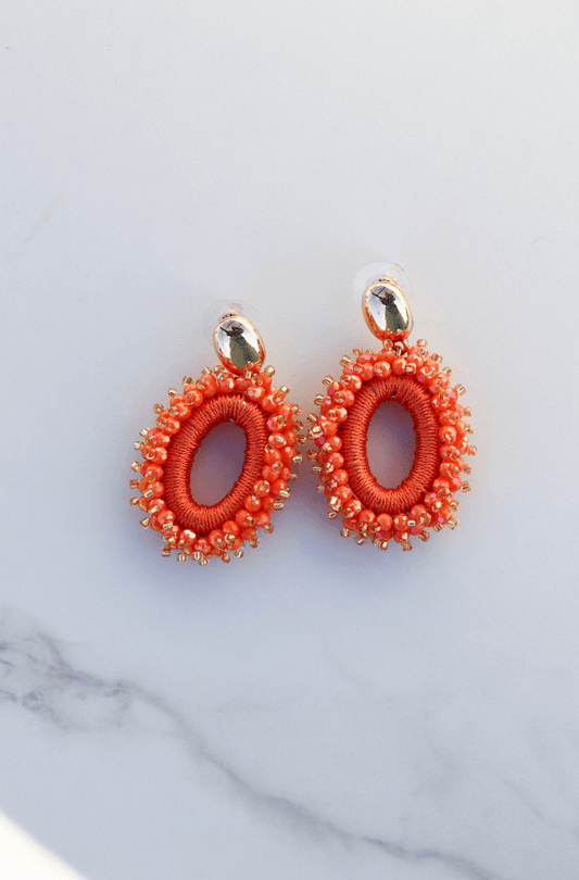 Pretty peach statement earring