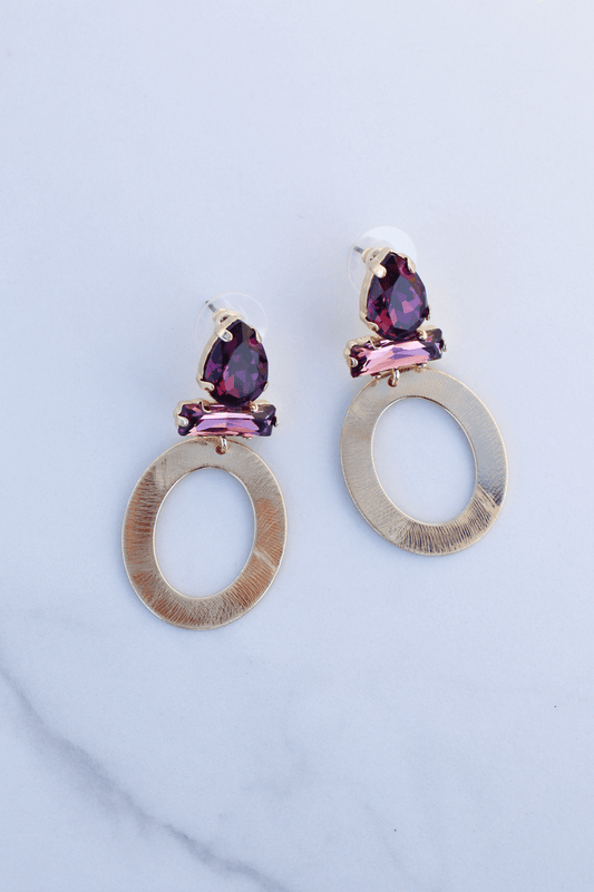 Billy purple statement earring